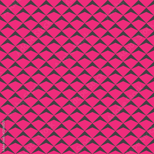 Blue triangle pattern on pink background. Colorful modern backdrop design. Up arrow pattern on pink background.