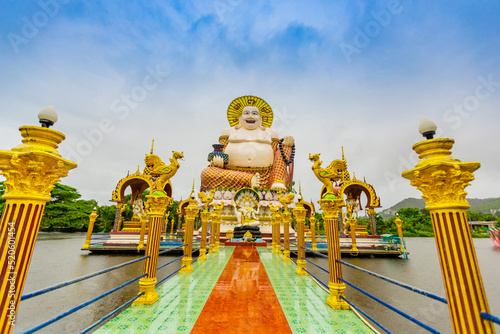 Happy Buddha at Wat Plai Laem, Koh Samui, Thailand photo
