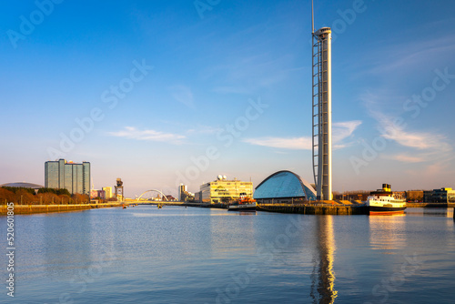 Glasgow Tower, Science Centre, IMax, The Waverley, TS Queen Mary, River Clyde, Glasgow, Scotland, United Kingdom photo