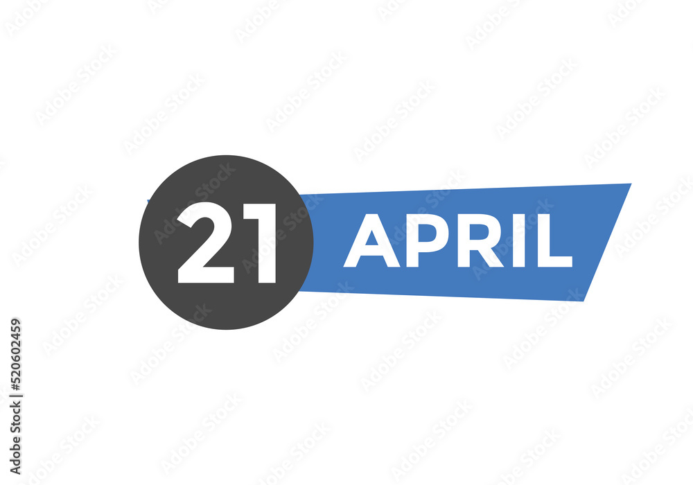 April 21 Calendar icon Design. Calendar Date 21th April. Calendar template
April 21 Calendar icon Design. Calendar Date 21th April. Calendar template