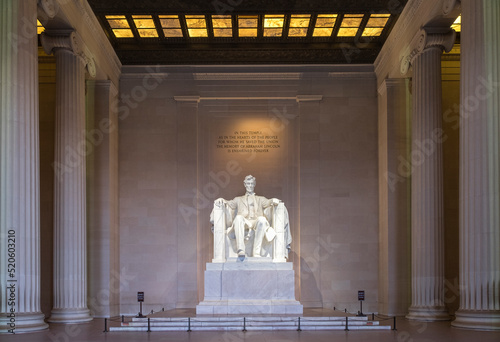 Interior of the Lincoln Memorial, National Mall, Washington DC, United States of America photo