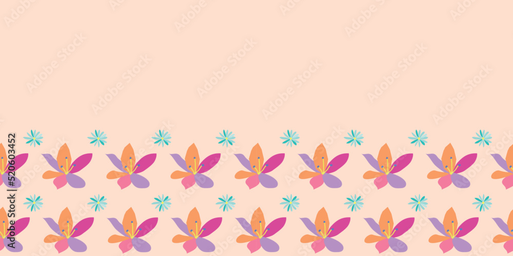 Flower Frame Border Seamless Pattern