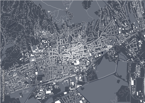 map of the city of Pecs, Hungary