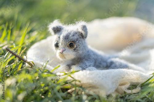 Knitted toy kitten