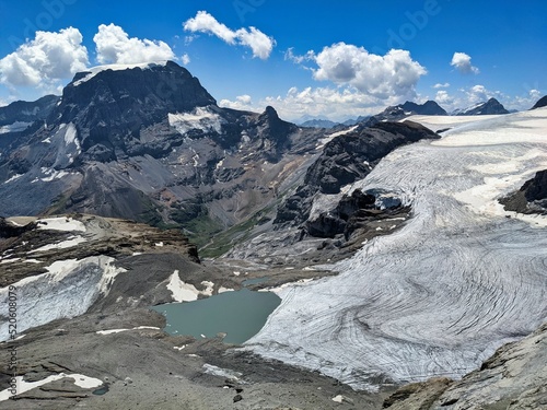 View from the gemsfairenstock above the big glaciers. Wonderful view of the Swiss mountains. wanderlust. High quality photo © SimonMichael