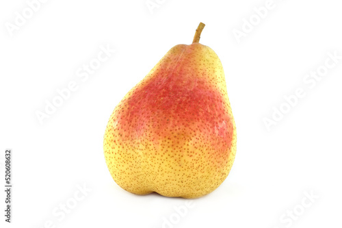 Pear with stem isolated on white