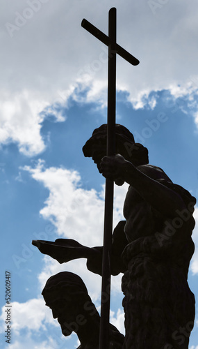 Statue of the baptism of Jesus Christ by John the Baptist.