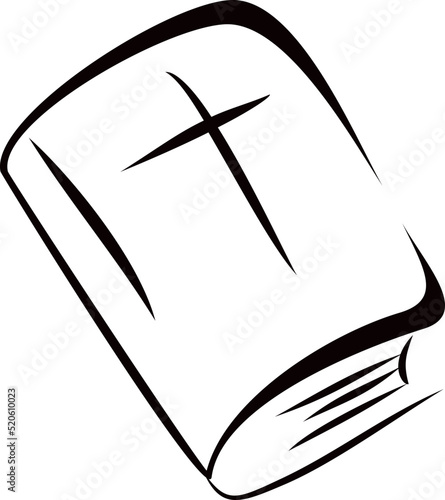 Closed book with big Christian cross outside