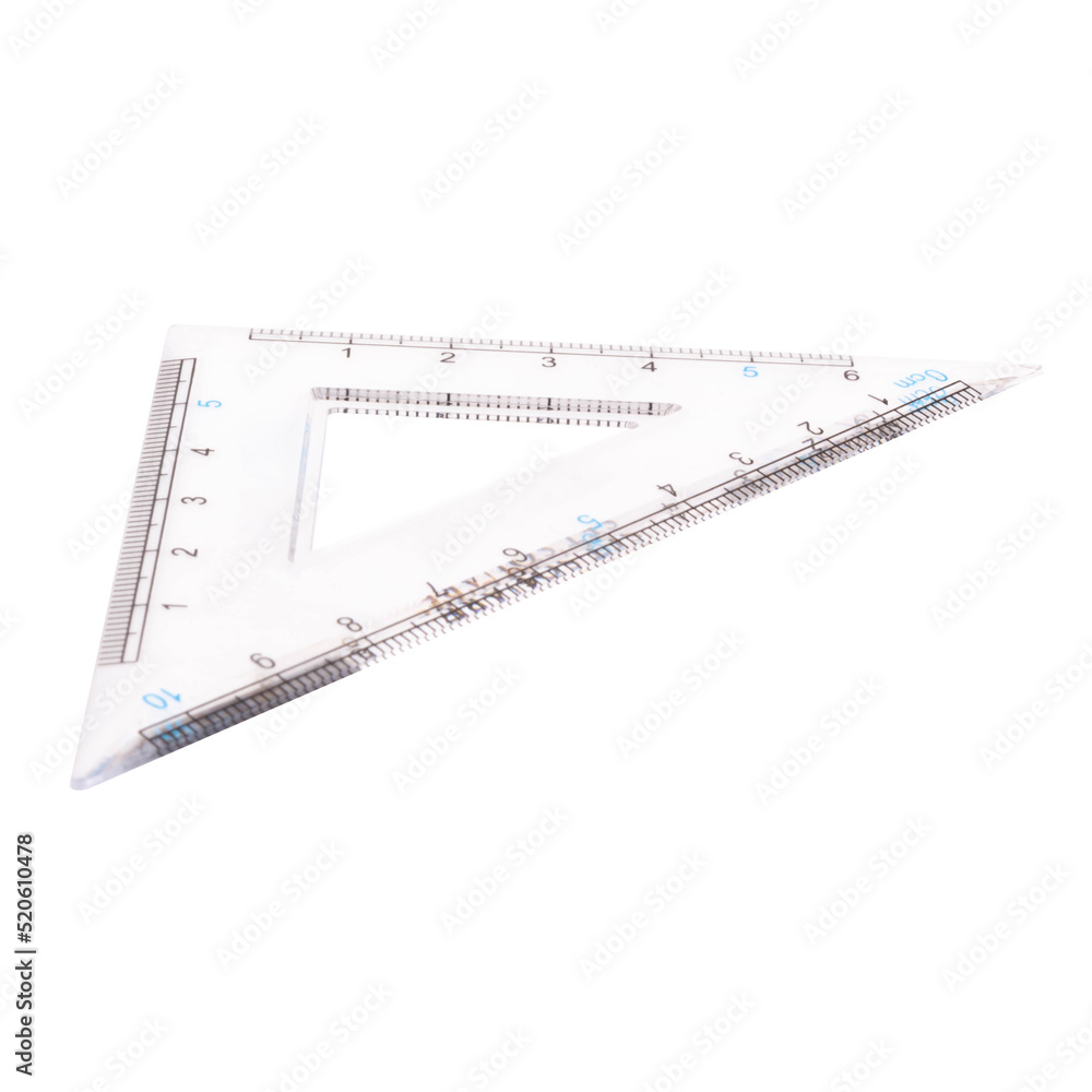 triangle ruler isolated on white background triangle ruler isolated on white background