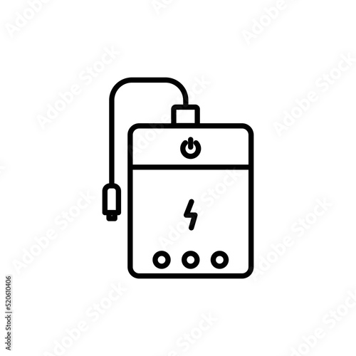 Power bank icon, battery. Icon related to electronic, technology. line icon style. Simple design editable