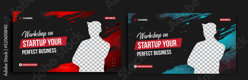 Modern YouTube video thumbnail for workshop promotion Gaming thumbnail and web banner template	