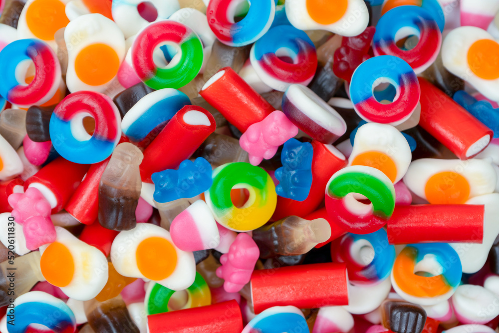 Tasty mix of jelly colorful candies. Tasty mix of jelly colorful candies.