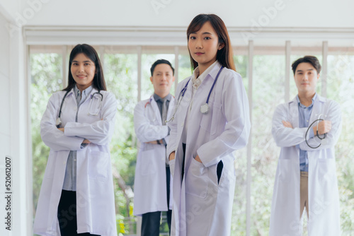 Portrait doctor healthcare professionals  Group asian doctor posing arm crossed
