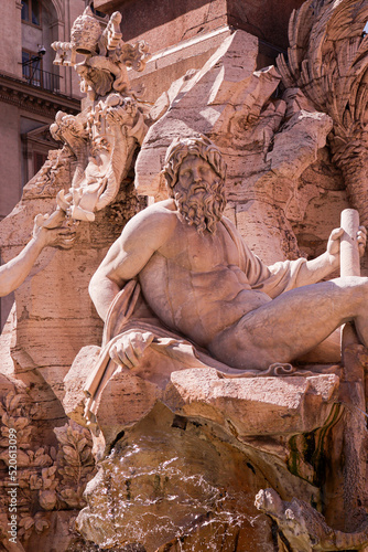 Escultura de Bernini, en Plaza Navona, Roma