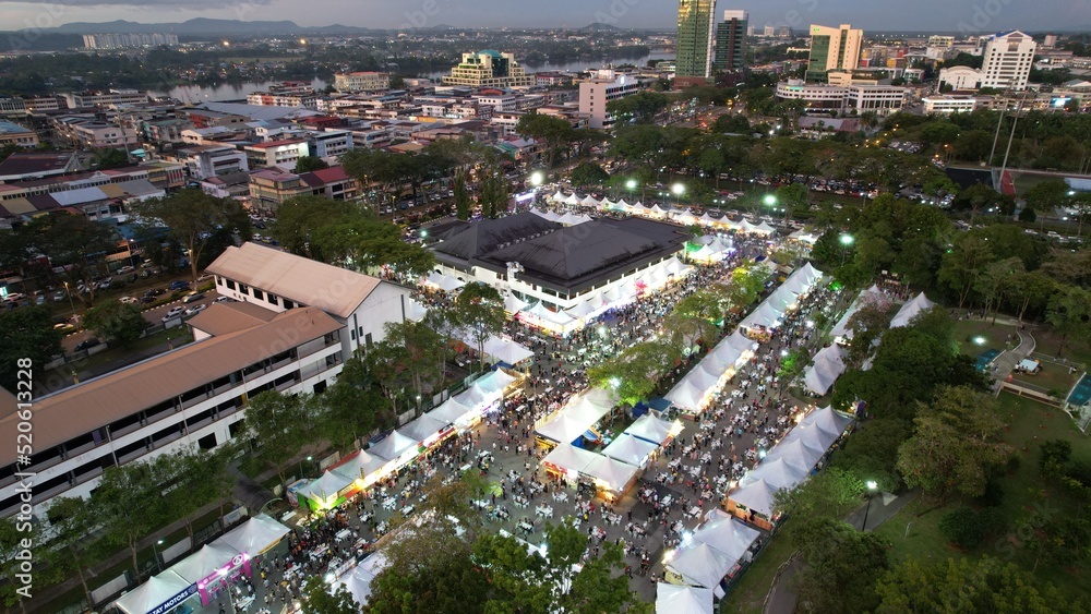 Kuching, Malaysia - August 1, 2022: The Annual Kuching Festival Street Fair