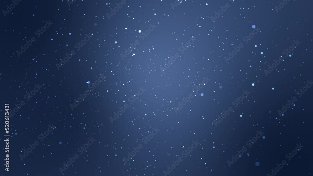 Animated dark blue starry night sky background with sparkling particles