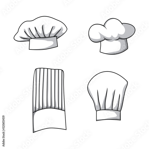 set of chef hat vector illustration. professional cap sign and symbol.