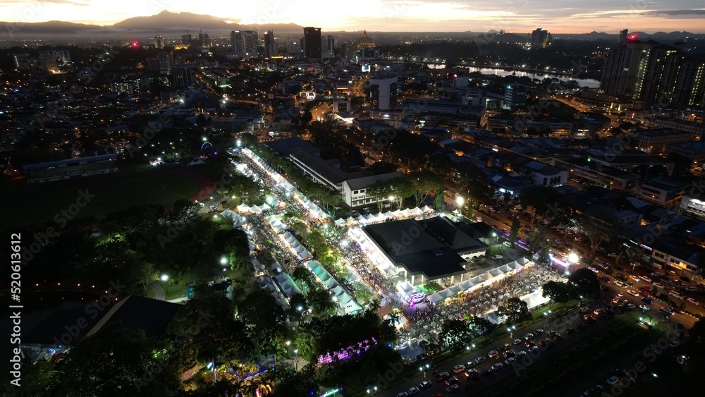 Fototapeta premium Kuching, Malaysia - August 1, 2022: The Annual Kuching Festival Street Fair