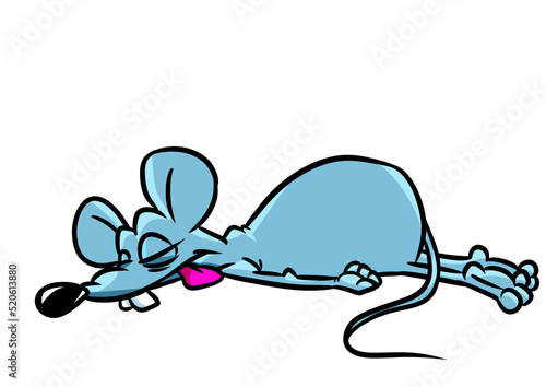 Slika na platnu Animal dead rat parody character cartoon illustration