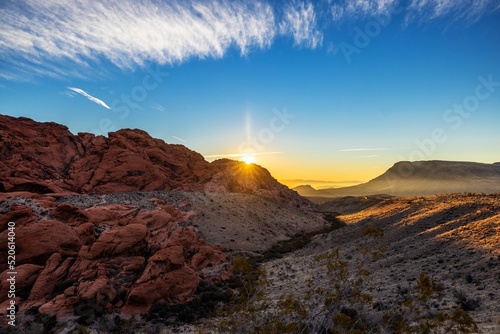 Photography Scenic sunrise in NV Red Rock Canyon National Conservation Area, Las Vegas