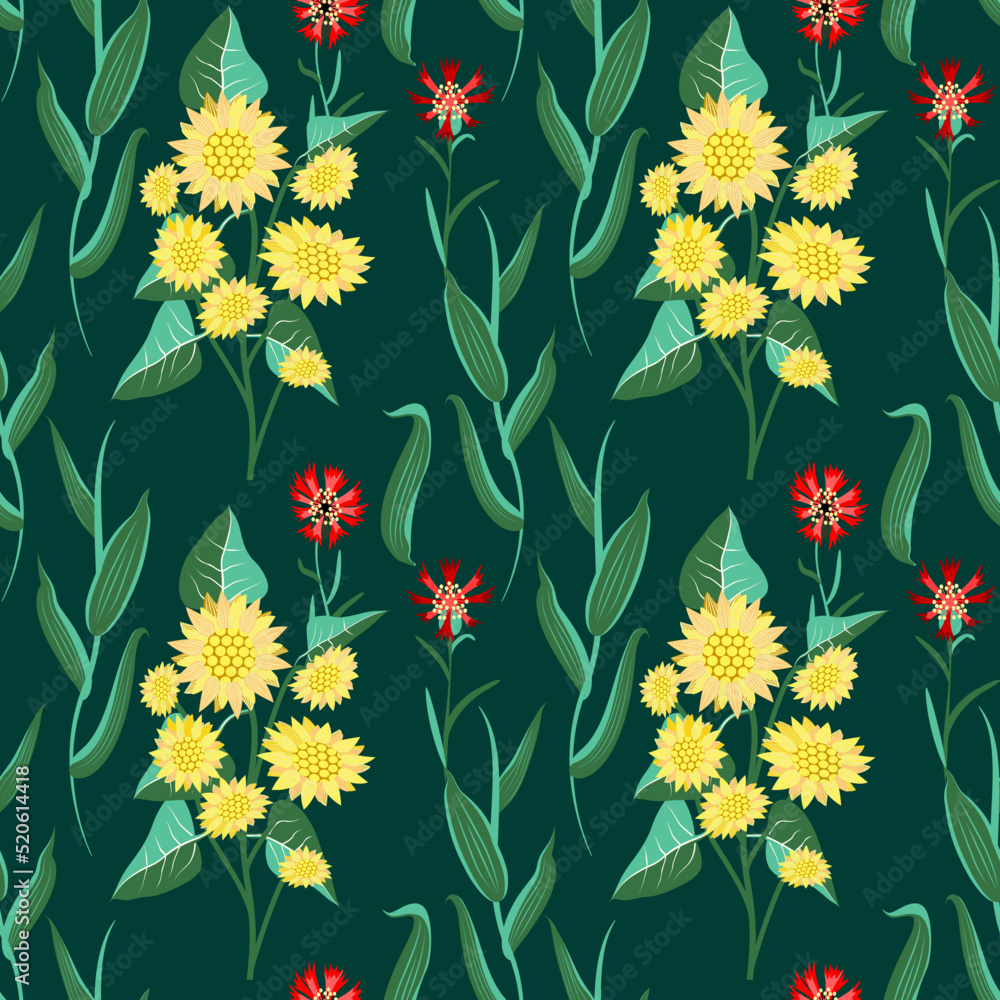 Obraz premium Vector - summer meadow seamless pattern.