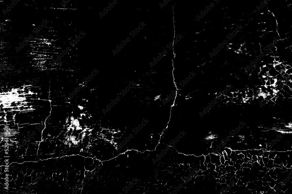 Overlay distressed grain monochrome effect. Black and white overlay cracked wall texture, overlay concrete texture for background.
