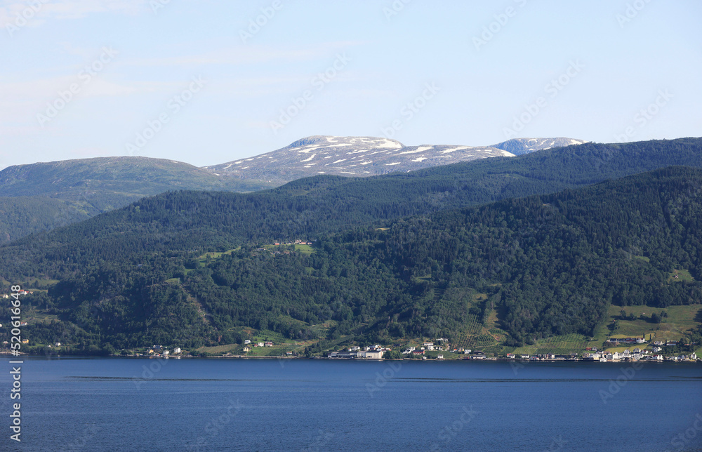 The Nordfjord on the Way to Nordfjordeid in Norway, Scandinavia, Europe. The Nordfjord on the Way to Nordfjordeid in Norway, Scandinavia, Europe.