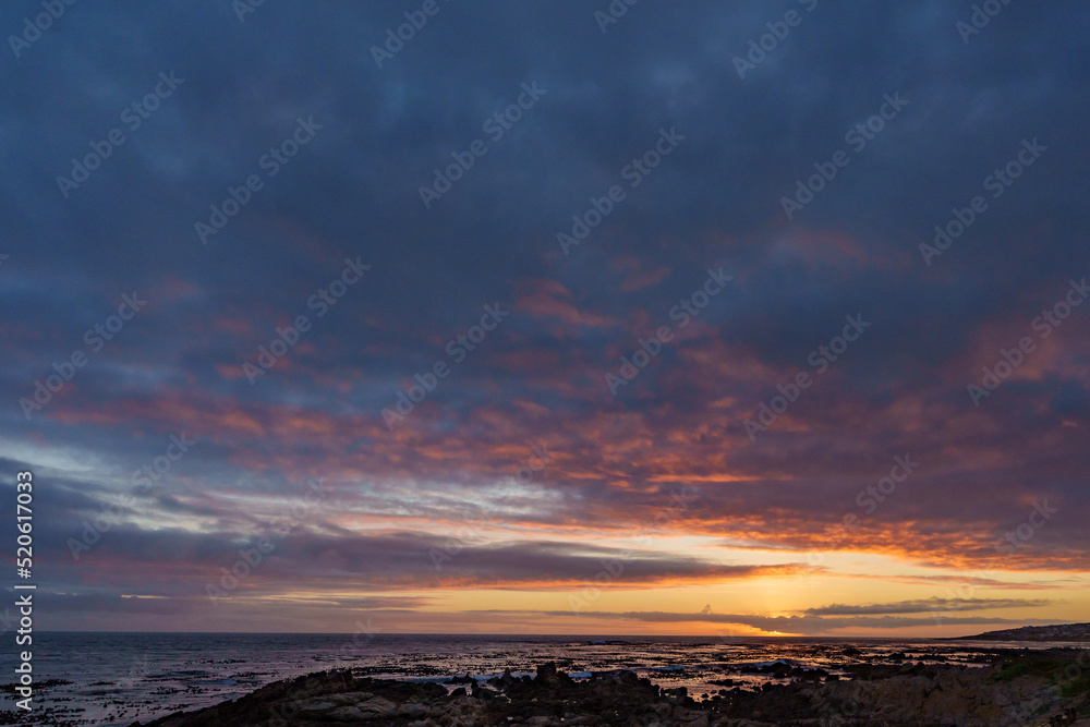 Sunset at Onrus, near Hermanus, Whale Coast, Overberg, Western Cape, South Africa.