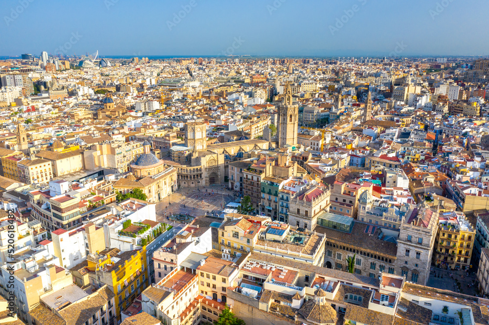 Aerial view of Valencia city, Spain.