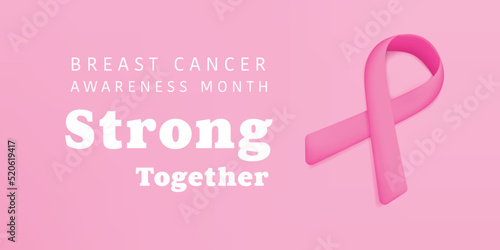 Breast cancer october awareness month pink ribbon pink background. Vector illustration background.