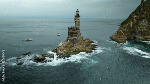 Beautiful shot of an ancient Aniva lighthouse