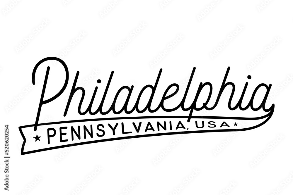 Obraz premium Philadelphia, Pennsylvania, USA lettering design. Philadelphia typography design. Vector and illustration.