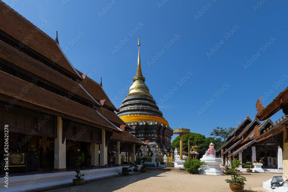 Fototapeta premium Wat Phra That Lampang Luang Temple. A landmark to visit in Lampang province, Northern of Thailand