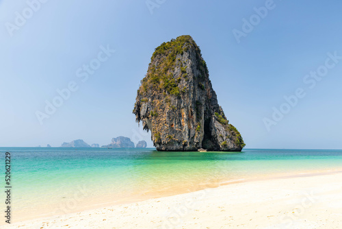 Beautiful beach at Railay Beach, a destination of tourist in Krabi province, southern of Thailand