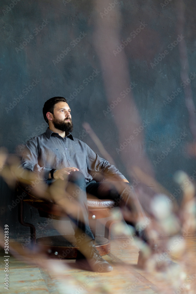 Portrait of an attractive young man with a beard Portrait of an attractive young man with a beard