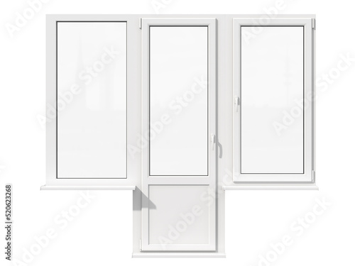 Window on white background, 3D Illustration