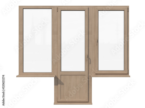 Window on white background  3D Illustration