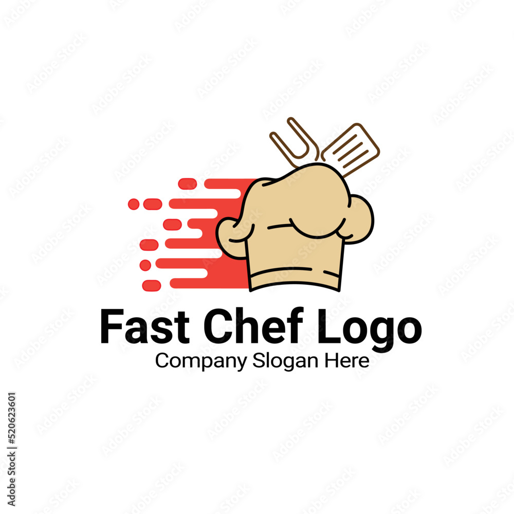 Fototapeta premium Modern Fast Chef Kitchen Logo Design