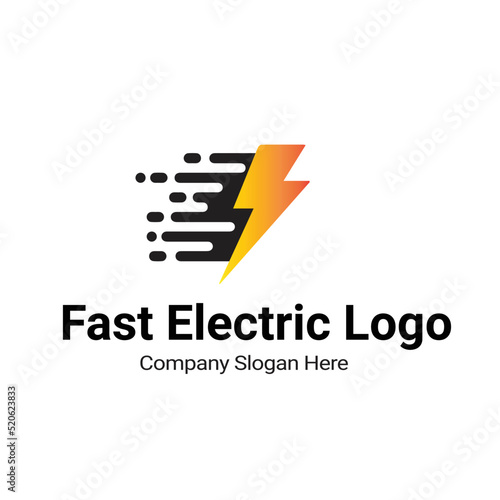 Modern Fast Fix Electric Service Logo Design