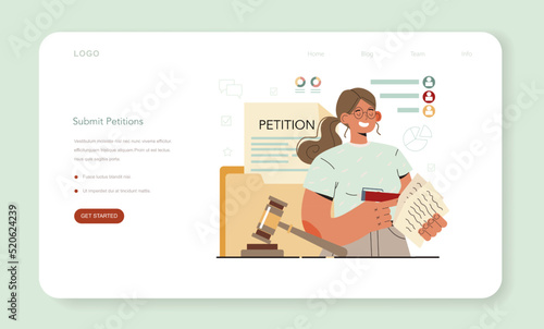 Lobbyist web banner or landing page. Collective public appealing