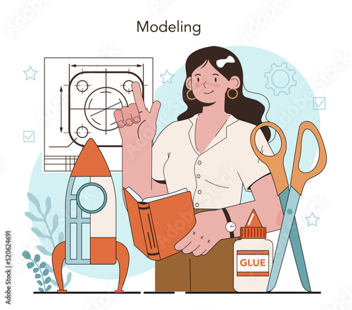 Crafting and modeling school course. Teacher learning students