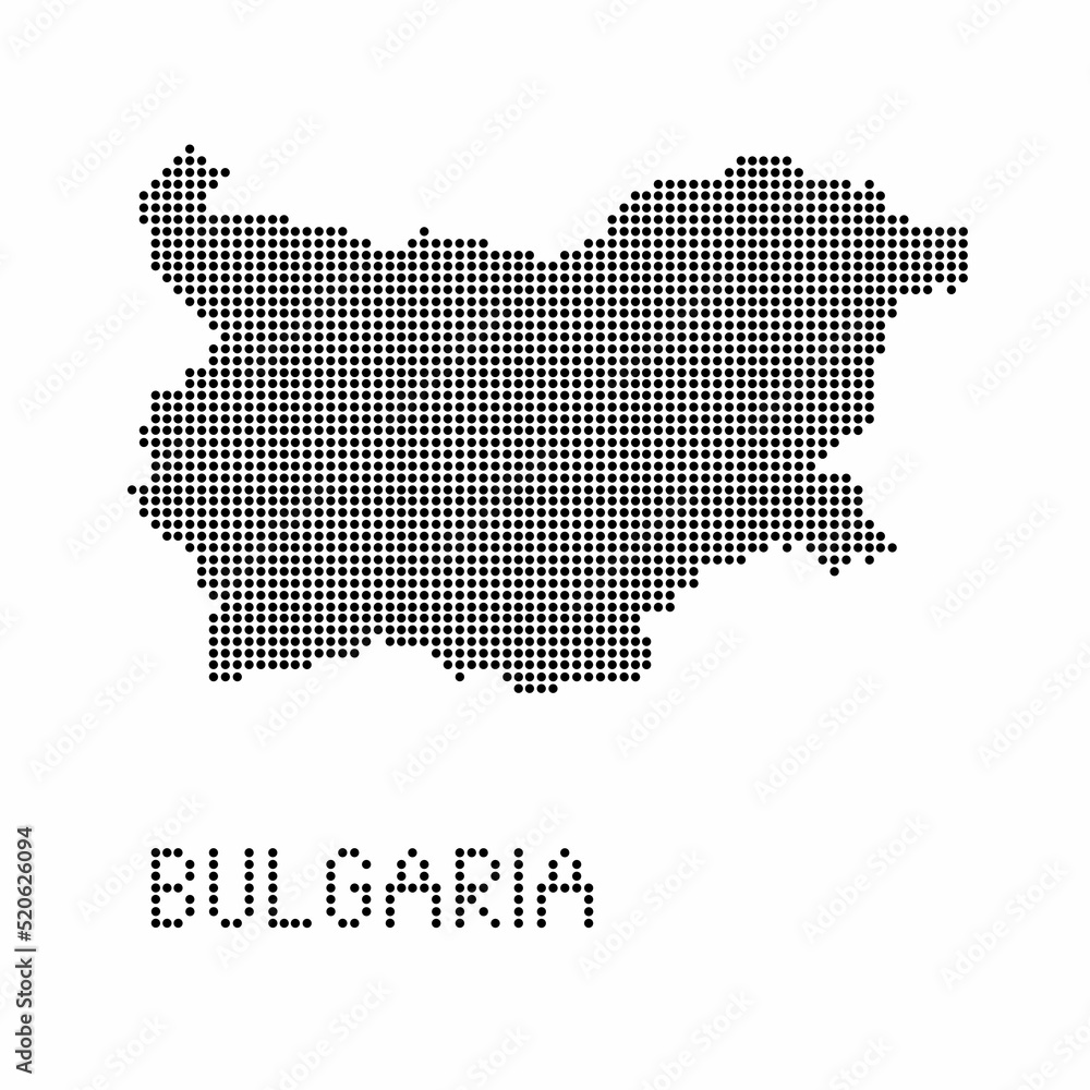 Bulgaria map with grunge texture in dot style. Abstract vector illustration of a country map with halftone effect for infographic. 