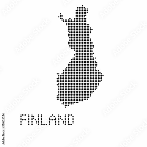 Finland map with grunge texture in dot style. Abstract vector illustration of a country map with halftone effect for infographic. 