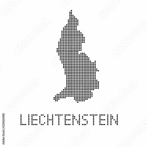 Liechtenstein map with grunge texture in dot style. Abstract vector illustration of a country map with halftone effect for infographic. 