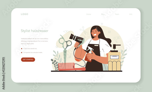 Fashion stylist web banner or landing page. Modern, creative job