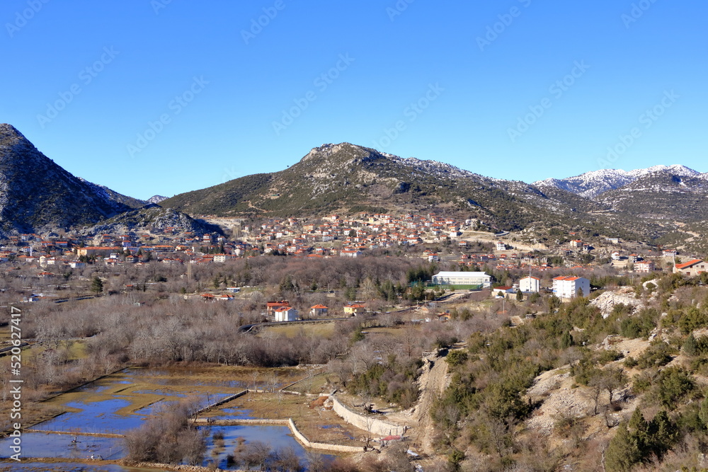 Aerial photograph of town of Ibradi near Ormana Antalya, Turkey