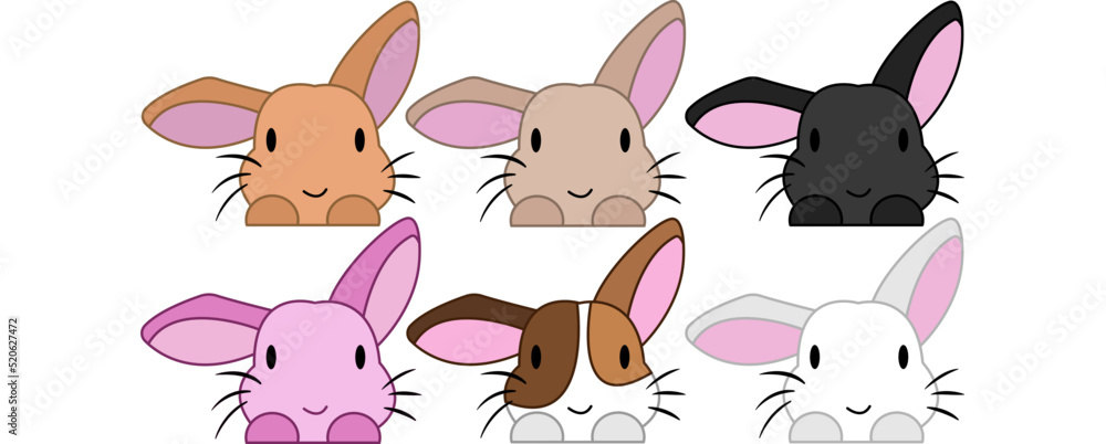 Rabbits. An animal that looks like a hare, a rodent. Cartoon image of a ...
