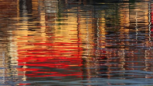 Camera scroll on water colorful reflection photo