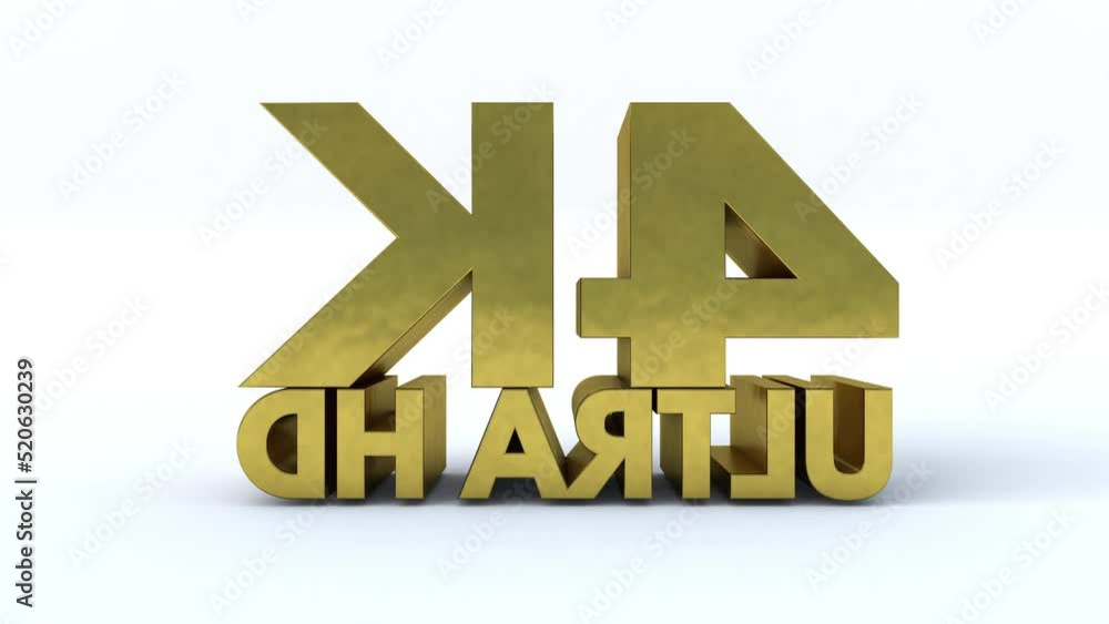 3D animation of 4K Ultra HD label 3D animation of 4K Ultra HD label