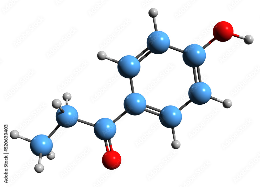 3D image of Paroxypropione skeletal formula - molecular chemical structure of synthetic nonsteroidal estrogen isolated on white background
3D image of Paroxypropione skeletal formula - molecular chemical structure of synthetic nonsteroidal estrogen isolated on white background